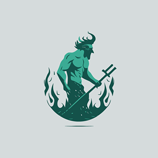 logo de poseidon, forme simple, flat, 2d, minimalist, mono couleur, design, agressive, minimal, vector