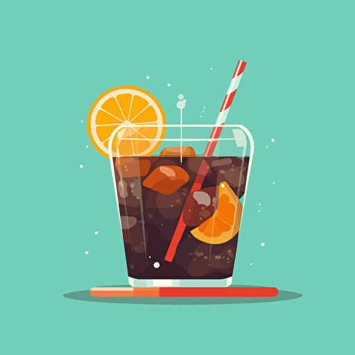 flat stomach, next to a spoon with soda, vector image