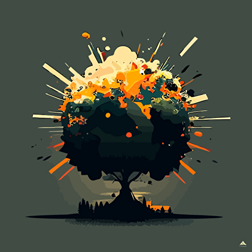 minimalism, vector art, hundereds of atom bomb explotions on the earth surface