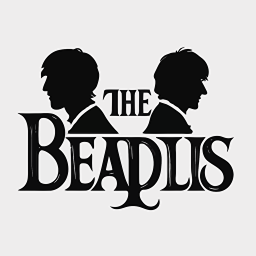 a logo, black and white, simple, vector, based on the band The Beatles