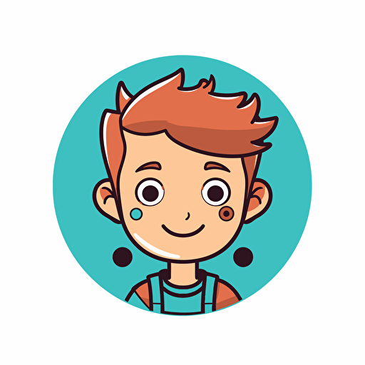 smart animator boy icon, vector illustration, headshot vector image, tech illustration, profile picture