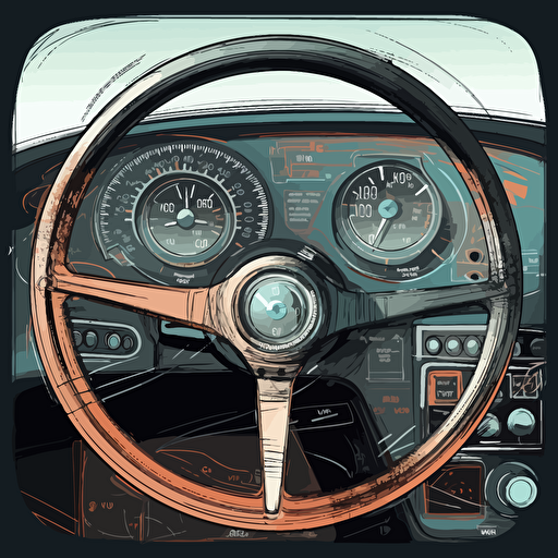 vector drawing illustration of a dashboard