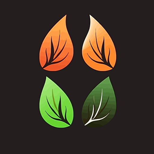 Design logo, leaf or leafs, leather, art, flat design, vector