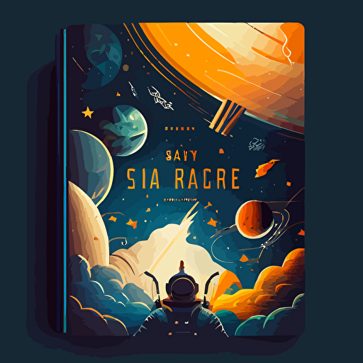 book cover illustration vector about space