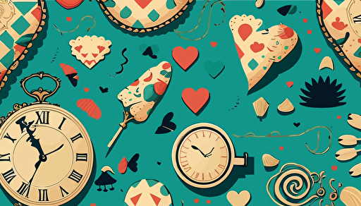 alice in wonderland pattern background, vector