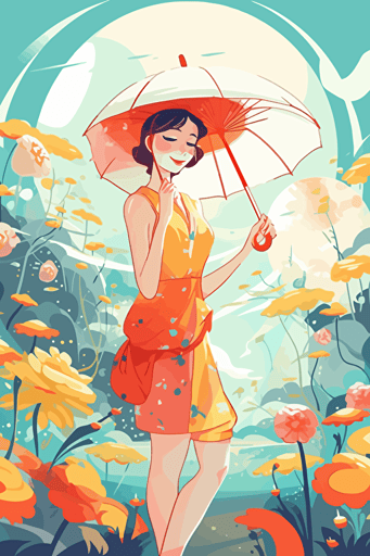 vector art, early summer happiness,