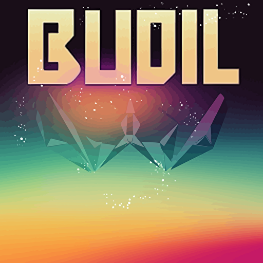 "BUDIL" text , crystals font , outline , vector,
