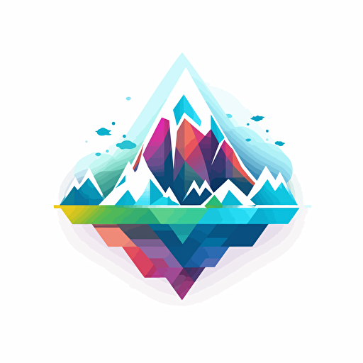 prompt create a logo for a web and video production company "Yukon Pixel" in modern futuristic ai, abstract vector style connected with mountains themes on a white background