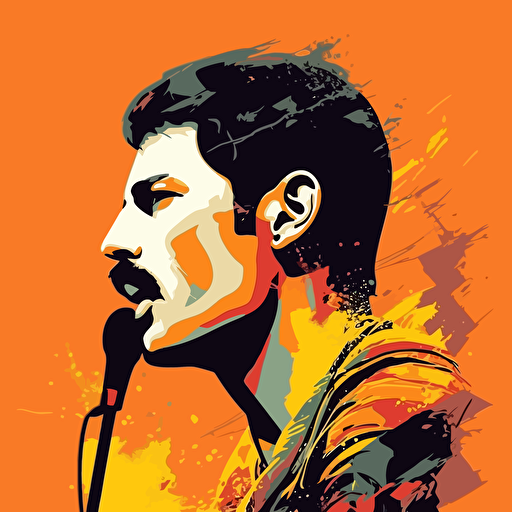 vector design of Freddy mercury