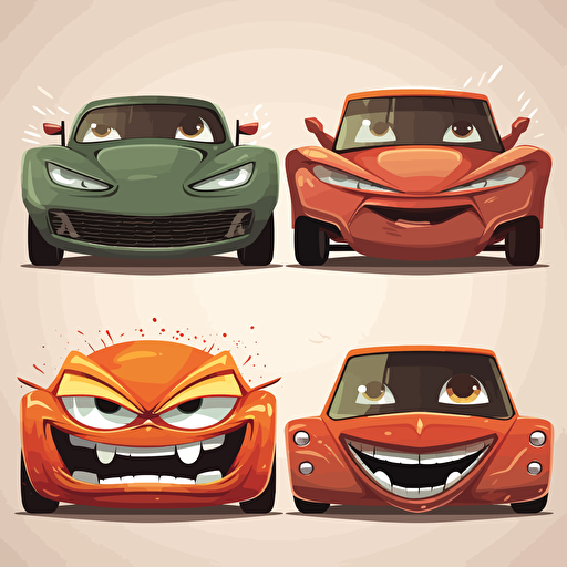 angry cars vectors