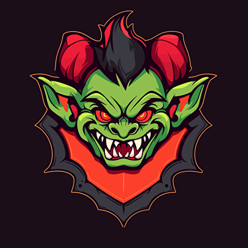 logo design of a loot goblin, diablo, chaotic, minimalist, vector design, logo design, business