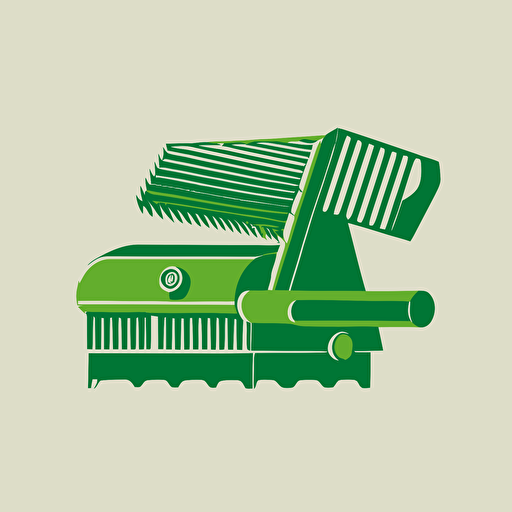 very simple vector logo of a veggie slicer product. Light green color.