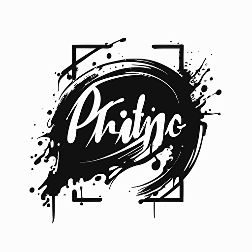 [modern, hand-drawn] iconic logo of [painting], black vector, white background