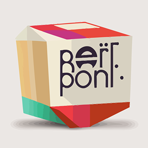 One bento box logo, geometric minimalistic design, flat, no shadow, vector art, white background