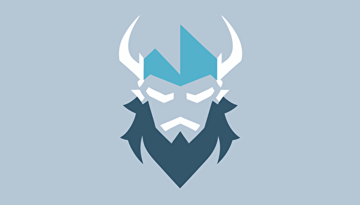 A minimalistic vector logo of a frost giant,
