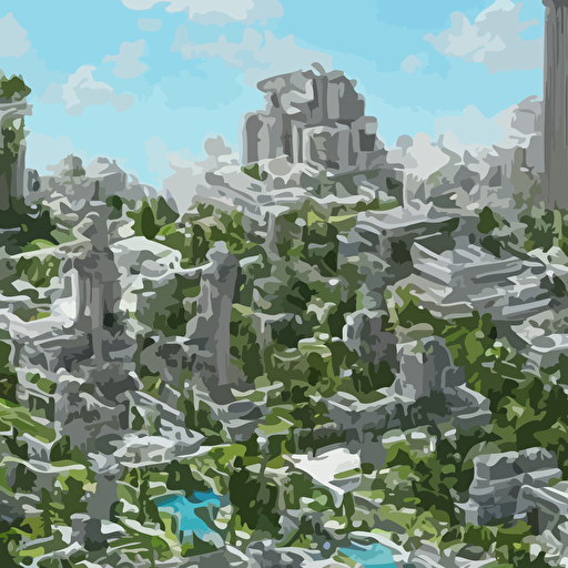  matte painting water city atlantis grec greeble temple olymp glory sun shaft zeus sky tower statue pantheon ivy plant grow flower white marble gold incrusted pools tropical forest palm trees aquaparks parks green towers legends adn red flag dynasty frank lloyd wright zaha hadid torch volume light stylized illustration digital airbrush painting 3d rim light hyperrealistic masterpiece artstation cgsociety kodakchrome golden ratio waterfall