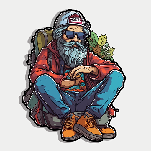 stoner, chillin, vector, sticker, colorful