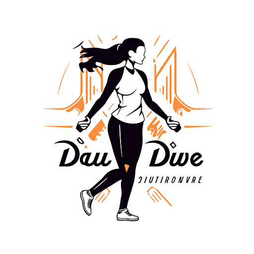 logotype for a sports feminin clothes store, name DuBrave, vector style, simply,