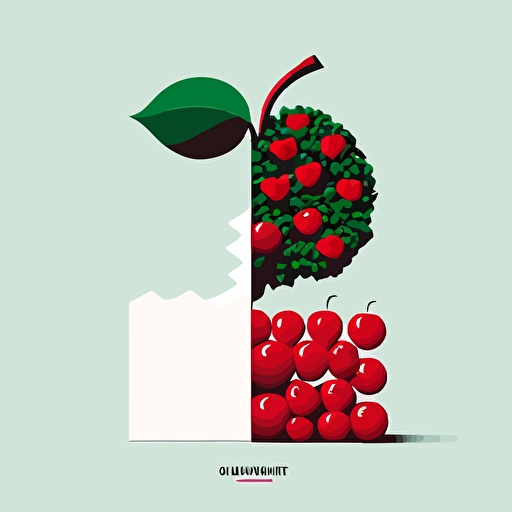 juxtaposition illusion cherry Ivan Chermayeff-inspired, minimalistic vector logo