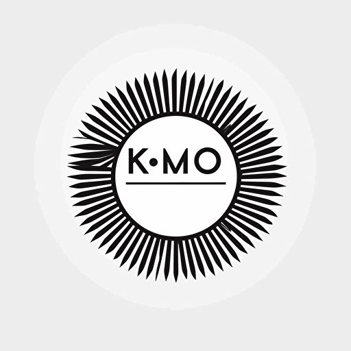 design vector logo with white background with text "kokomo" include palm leaf design in the last letter O, minimalist