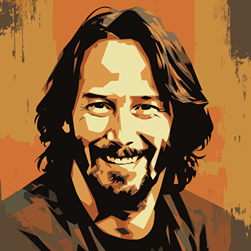 keanu reeves vector illustration smiling