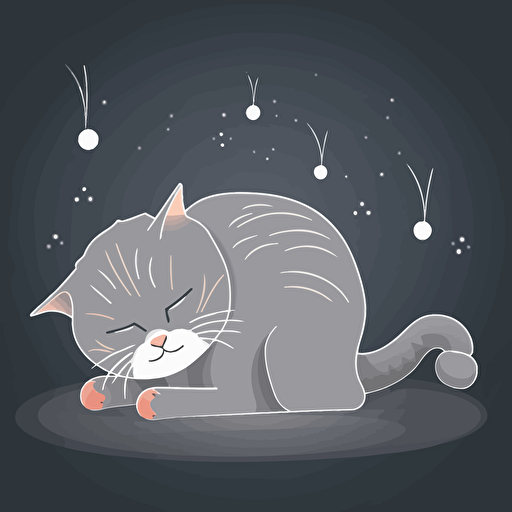 a vector grafic of a cat with pain