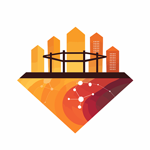 simple vector logo, AI platform and infrastructure related, warm colors, with background, no text