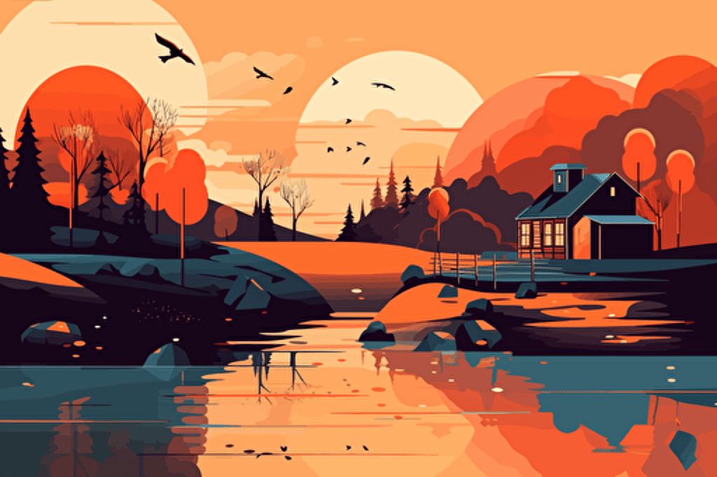 Stylish and modern vector illustration of a beautiful landscape