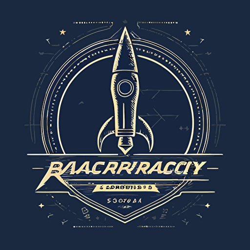 rocket company logo. blueprint look. vector design. company name Rocket Design Lab