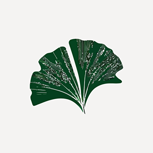 vector logo for Instagram account, very minimalist dark green ginkgo leaf, one color, no surface structure, white background, no text