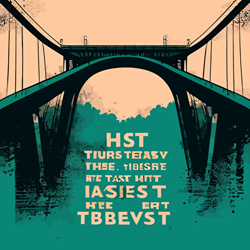 a simple 3 colors vector representation of this sentence: Honesty is the bridge between fear and trust.