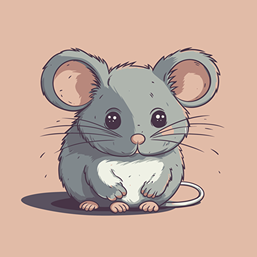 a cute fluffy mouse, vector, a simple drawing, q 2