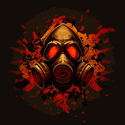 a biohazard symbol on a gas mask vector logo