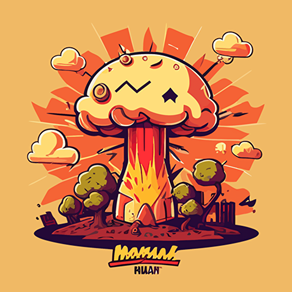 mini nuke fallout doodle vector ilustration