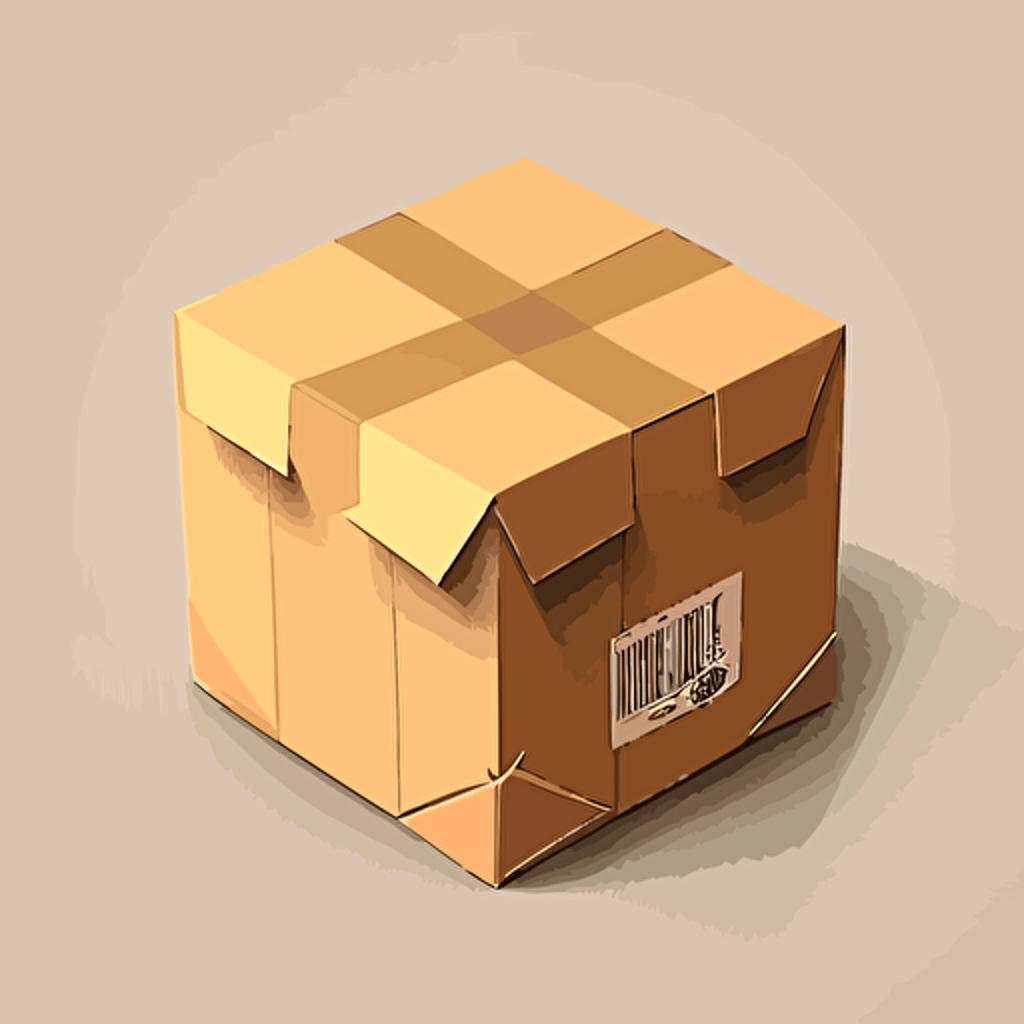 small package, 2D, simple, vector