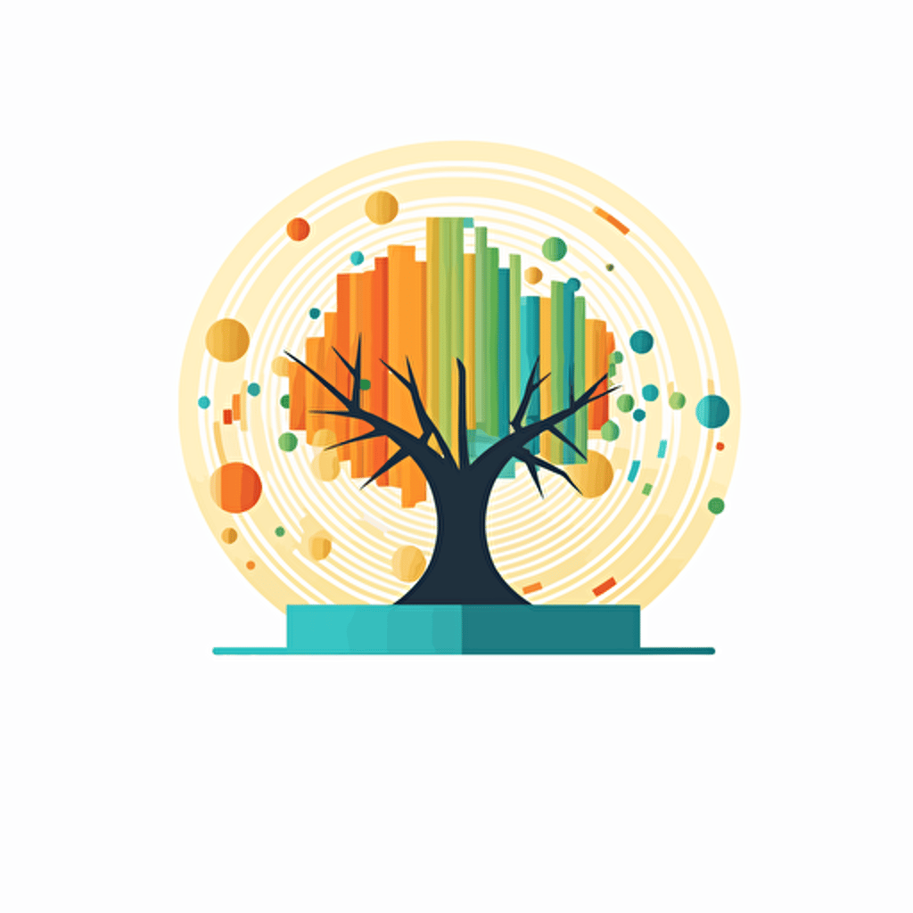 a vector logo of a tree blending into a business chart