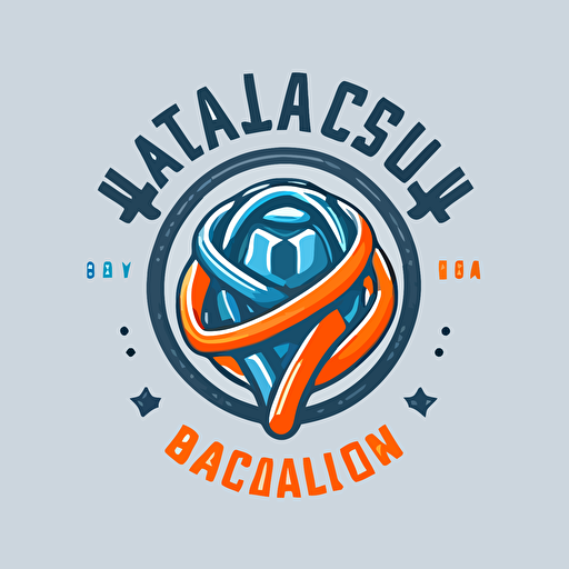 vector logo style basketball academy chemical tube minimalistic blue orange grey