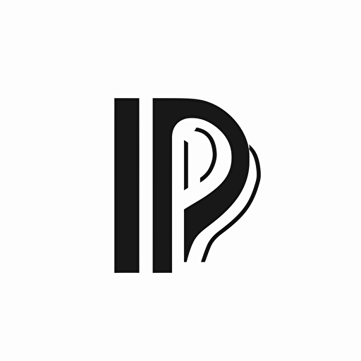 a lettermark logo of the letter P. Cut out of a white square . Abstract creative vector simple