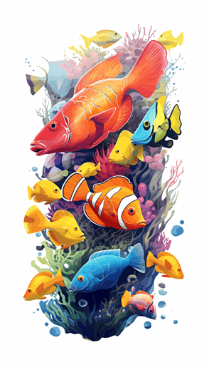 underwater life, vector image, pdf format