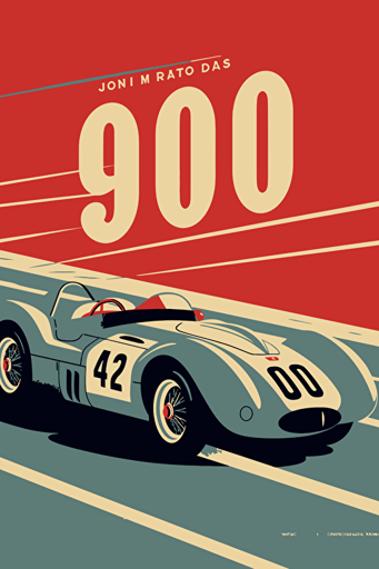 1940 race car event poster, minimalistic vector,