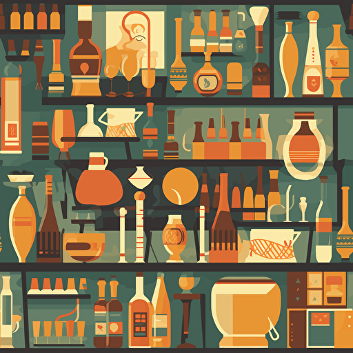 bar restaurant flat vector background sticker