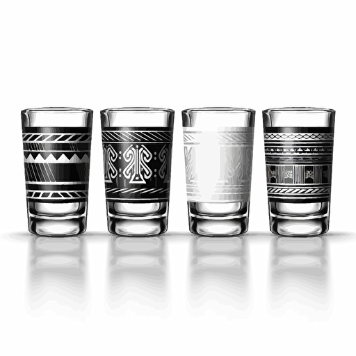 balck and white vector design illustrotion for shot glasses v5.1