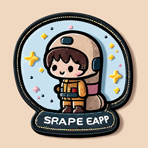 space explorer patch, vector, cute, 2d