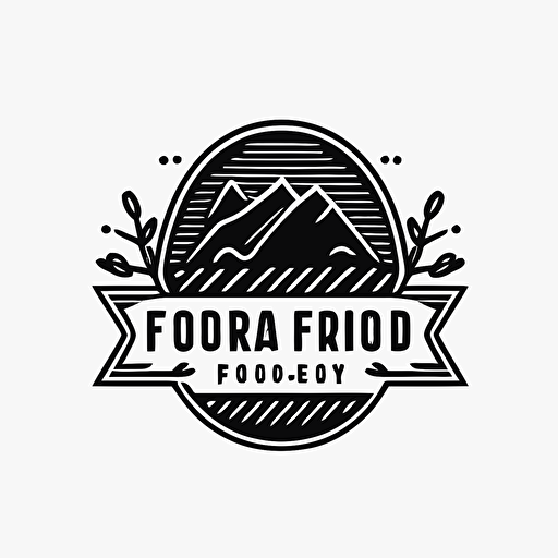 minimalistic logo for frozen food store, black and white, linear, vector