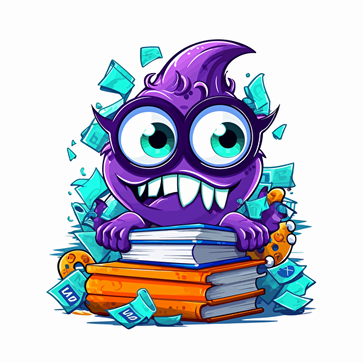 bookie monster logo, bookkeeper, sprots betting, vector, monster inc style