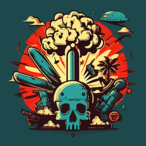 nuclear weapon doodle vector ilustration