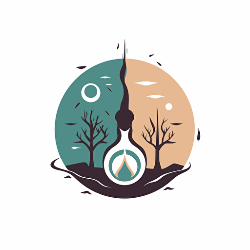 simple vector logo , talking to spirits and spiritual developement, white background, solid colors