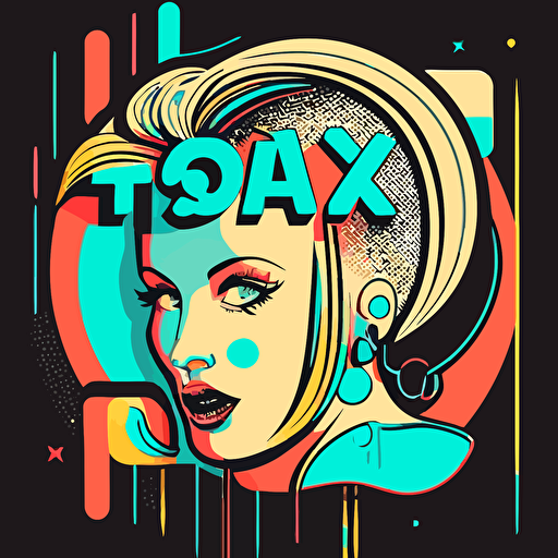 logo for a tik tok account speak about AI, vector, Pop Art, text –q 2