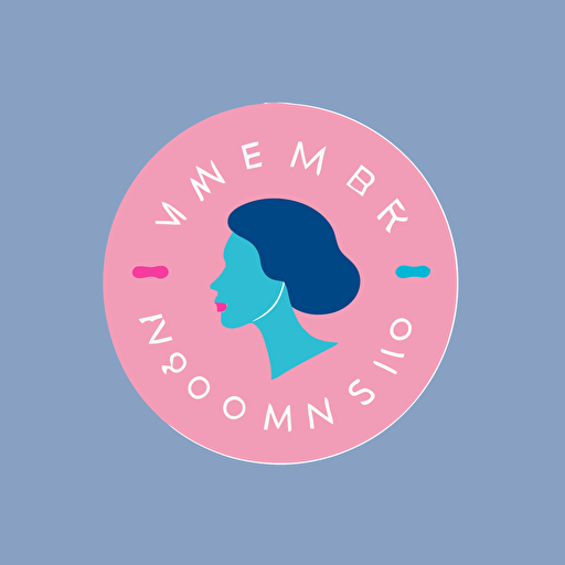 logo design for a women book, simple, vector, flat design, pink and blue