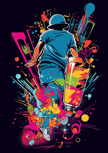 poster, A glass of cocktail go skateboarding, hypercolor, glide fast, drunk, cartoon, graffiti, vector, illustration
